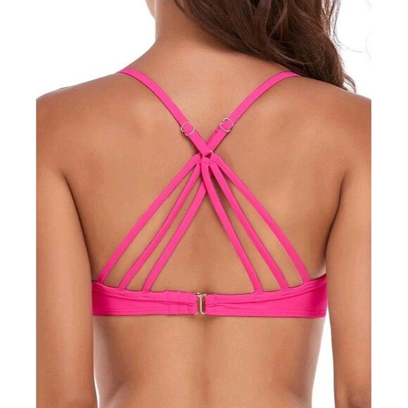 RELLECIGA Push Up Bikini Top Swimwear Women’s US Size S Underwire Neon Fuchsia - Picture 6 of 6